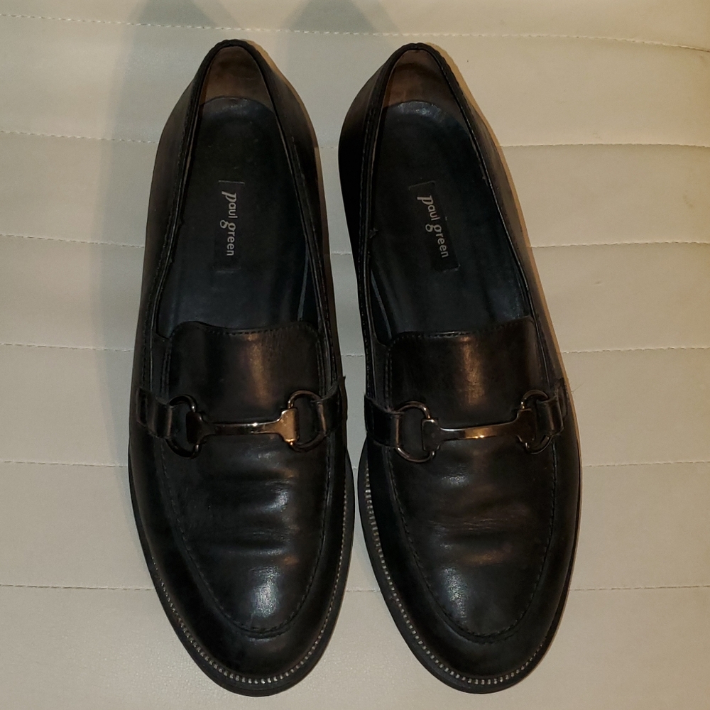 Paul Green Black Loafers Size 7.5